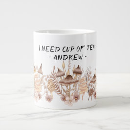 Paddenstoelen thee-mok, mystieke drink, hekserij-m grote koffiekop