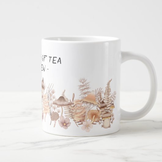 Paddenstoelen thee-mok, mystieke drink, hekserij-m grote koffiekop (Rechts)