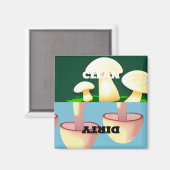 Paddenstoelen Vaatwasser Magneet Schoon Vuil (Voorkant / Achterkant)