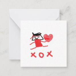 Paddenstoelen Valentijns Dag Notitiekaart  Notitiekaartje