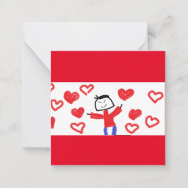 Paddenstoelen Valentijnsbriefkaart Notitiekaartje
