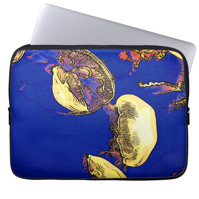 Paddenstoelen van het Zee - Kwallen Laptop Sleeve (Voorkant)