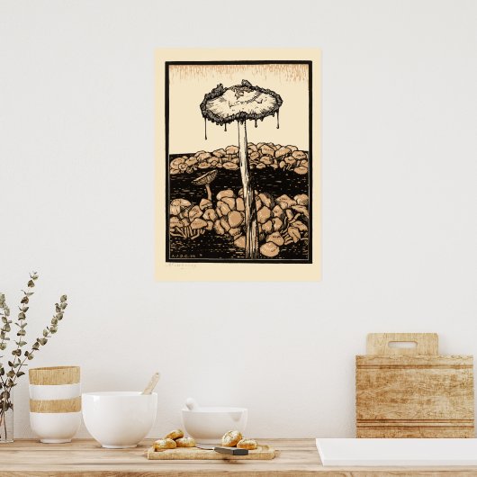  paddenstoelen van Julie de Graag Poster (Keuken)