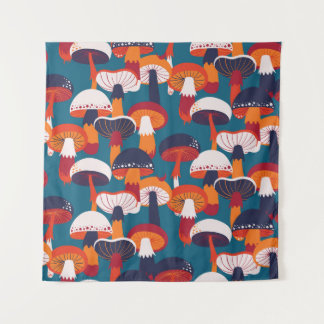 Paddenstoelen variëteit, naadloze illustratie. wandkleed