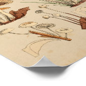 paddenstoelen Varieties Geel bruin Kunstwerk Afdr Poster (Hoek)