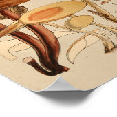  paddenstoelen Varieties Rode bruine kunst afdrukk Poster (Hoek)