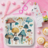 Paddenstoelen Verjaardagsfeestdouche Papieren Bordje (Feest)