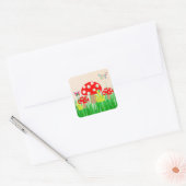 paddenstoelen vierkante sticker (Envelop)