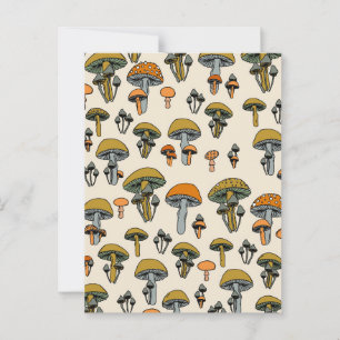 Paddenstoelen vintage patroon briefkaart