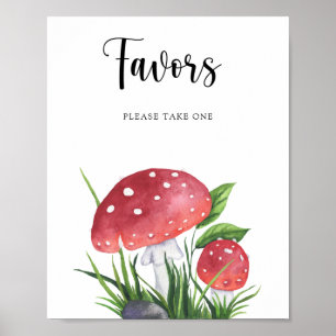 Paddenstoelen vliegen agarisch baby shower Favors Poster
