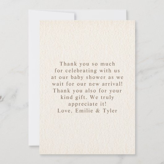 Paddenstoelen Vlinders Baby shower Bedankkaart (Achterkant)