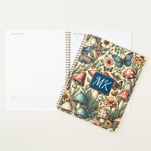 paddenstoelen, vlinders en bloemen planner (Display)