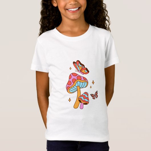 Paddenstoelen & Vlinders T-shirt (Voorkant)