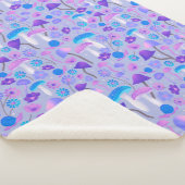 Paddenstoelen Vloeren Paars blauw bos in de jaren  Sherpa Deken (3/4)