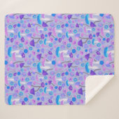 Paddenstoelen Vloeren Paars blauw bos in de jaren  Sherpa Deken (Voorkant (horizontaal))