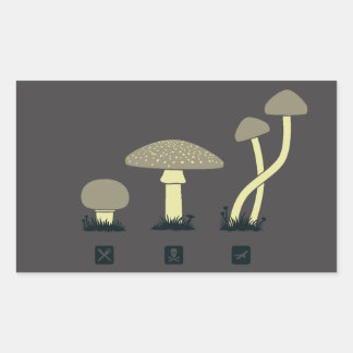 Paddenstoelen (voedsel, gif, hoog) rechthoekige sticker