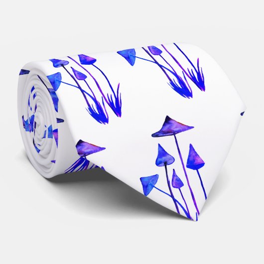 Paddenstoelen Waterverf Art Stropdas (Opgerold)