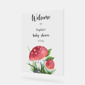 Paddenstoelen Welkom Baby shower Acryl Bord (Hoek)