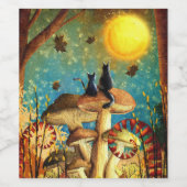 paddenstoelen wijn etiket (Enkel label)