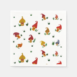 Paddenstoelen Witte Standaard Cocktail Papieren se Servet