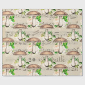 Paddenstoelen Woodland Antiek Boletus Muzieknoten Cadeaupapier (Vlak)