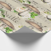 Paddenstoelen Woodland Antiek Boletus Muzieknoten Cadeaupapier (Hoek)