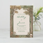 paddenstoelen Woodland bruiloft uitnodiging (Staand voorkant)