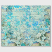 Paddenstoelen Woodland Pink Old Letter Aqua Blue G Cadeaupapier (Vlak)