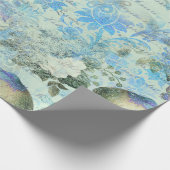 Paddenstoelen Woodland Pink Old Letter Aqua Blue G Cadeaupapier (Hoek)