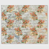 Paddenstoelen Woodland Sinaasappel Oude Letter Min Cadeaupapier (Vlak)