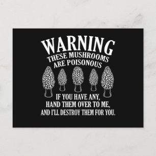 Paddenstoelen zijn giftige morels die mycoloog jag briefkaart