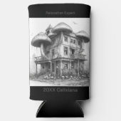 Paddenstoelen Zwart-wit Seltzer Blikjeskoeler (Voorkant)