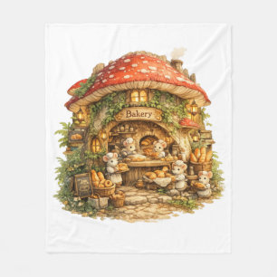Paddenstoelenbakkerij Whimsical Woodland Cottage Fleece Deken