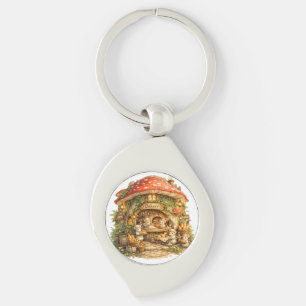 Paddenstoelenbakkerij Whimsical Woodland Cottage Sleutelhanger
