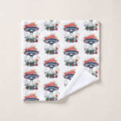 Paddenstoelenbloemen Woodland Kleurrijke Splash Bad Handdoek (Wasdoekje)