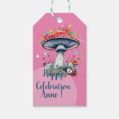 Paddenstoelenbloemen Woodland Kleurrijke Splash Cadeaulabel (Voorkant)