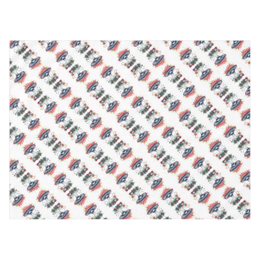 Paddenstoelenbloemen Woodland Kleurrijke Splash Tafelkleed (Voorkant (Horizontaal))