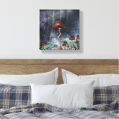 paddenstoelenbos canvas afdruk (Insitu (Slaapkamer))