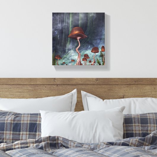 paddenstoelenbos canvas afdruk (Insitu (Slaapkamer))