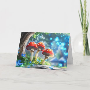 Paddenstoelenbos Fantasie Kunst Notitiekaartje