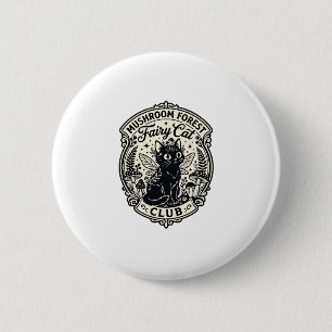 Paddenstoelenbos Fee Kat Grappige Kat Grafisch - P Ronde Button 5,7 Cm