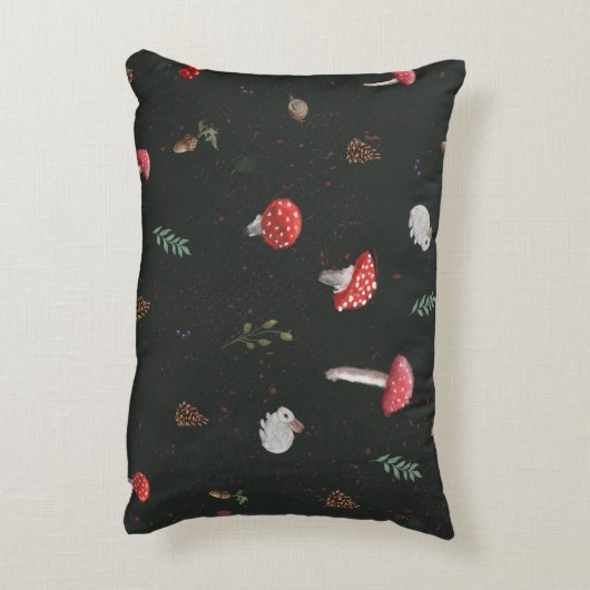 Paddenstoelenbos schattig kussen (Achterkant (Verticaal))