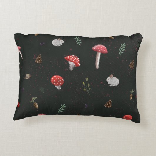 Paddenstoelenbos schattig kussen (Achterkant)