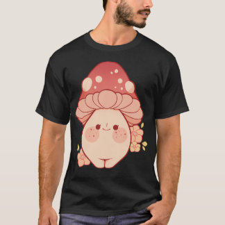 Paddenstoelendame met sproeten en bloemen t-shirt