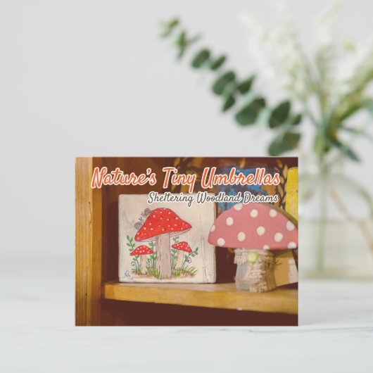 paddenstoelendecor briefkaart (Staand voorkant)