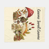 paddenstoelengnoom-betovering fleece deken (Voorkant (Horizontaal))