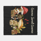 paddenstoelengnoom-betovering fleece deken (Voorkant (Horizontaal))