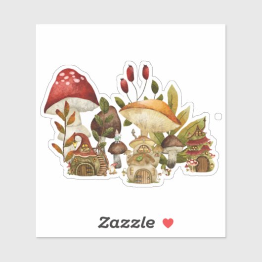 paddenstoelengnoom-betovering sticker (Vel)