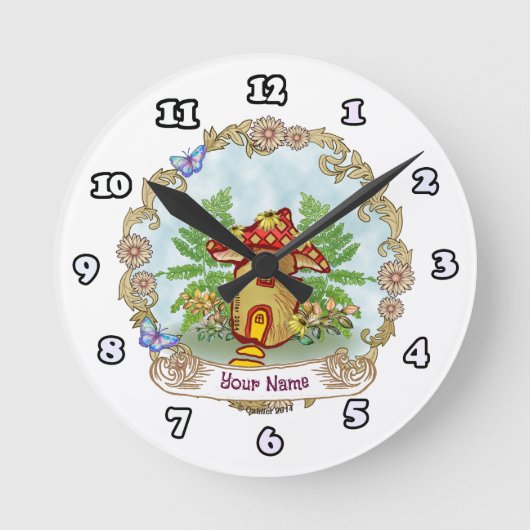 Paddenstoelenhuis ronde klok (Voorkant)