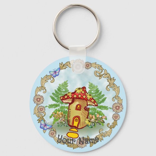 Paddenstoelenhuis Sleutelhanger (Voorkant)